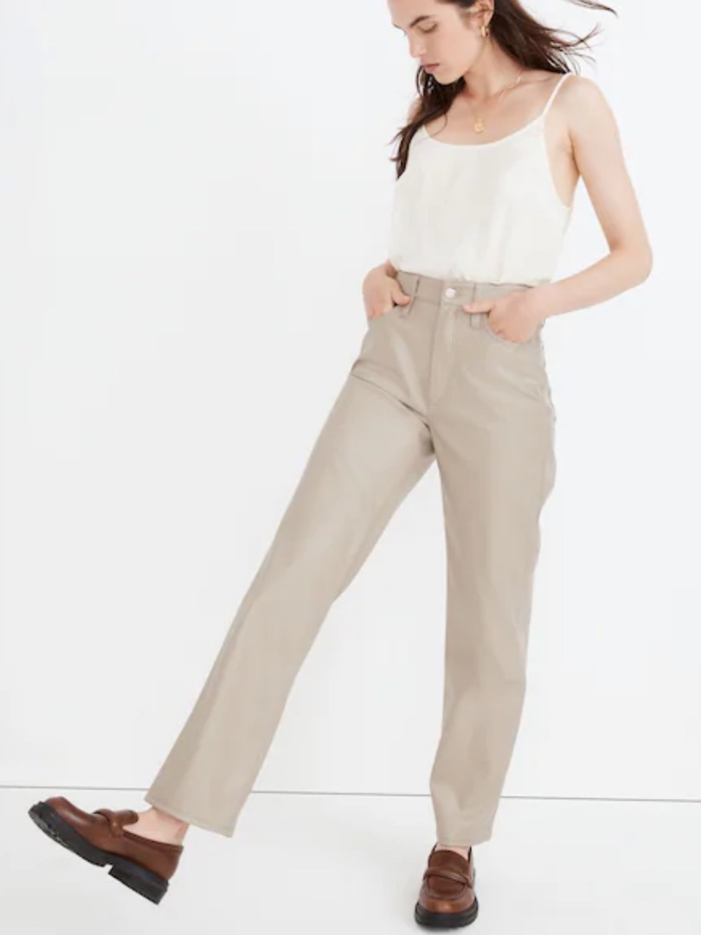 Madewell The Perfect Vintage Straight Leg Faux Leather Jean